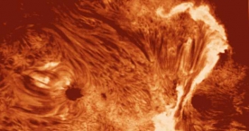 摄于H-alpha波段的太阳日饵照片