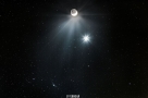 当彗星偶遇晨曦之星和月亮
