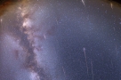 无月之夜的流星和银河