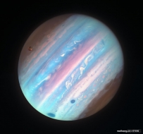 哈勃太空望远镜拍摄的木星紫外影像